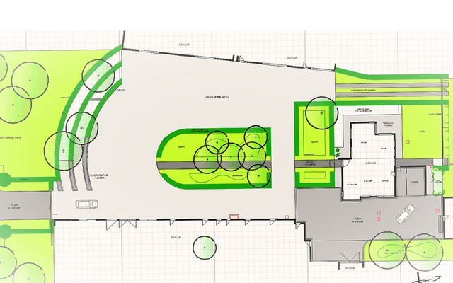 Eigen tuinplan-tekening van Tuinen Oost